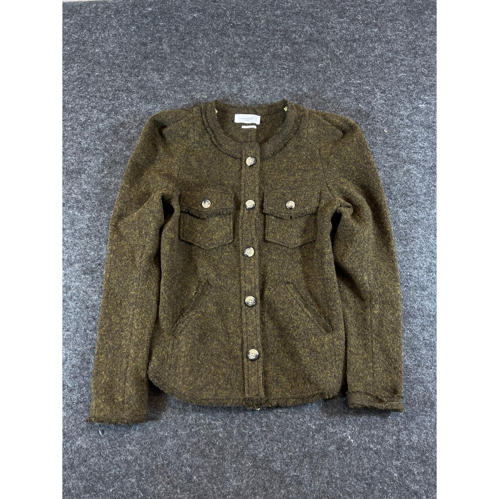 Isabel Marant Etoile Nelly Olive Green Wool Blend Jacket Womens 34 Classic